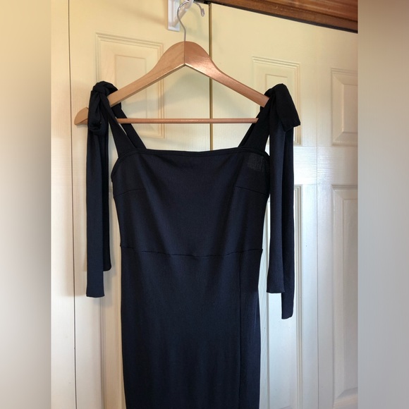 Black Strap Dress with Side Slit, Cider - Picture 2 of 6